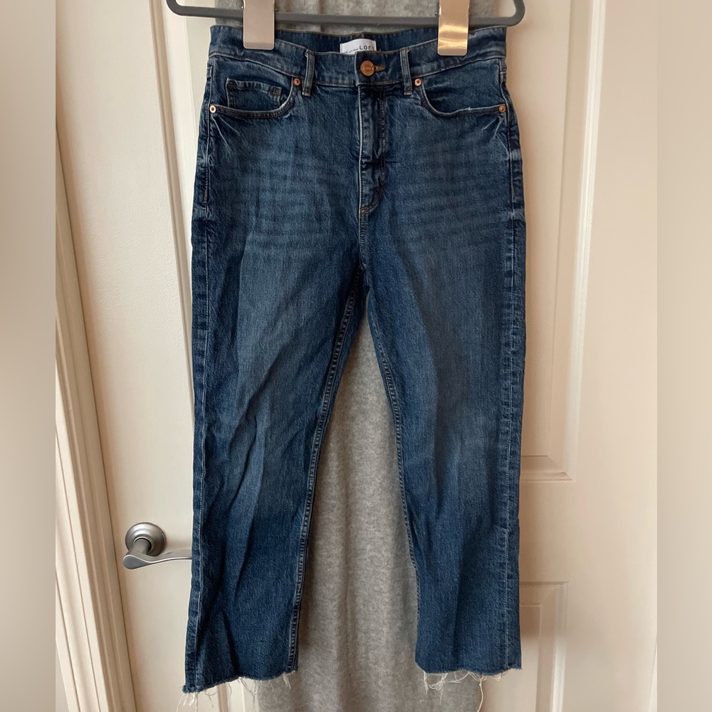 Loft High Waist Straight Crop Jeans